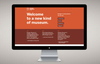 The new Design Museum website shown on a computer monitor.