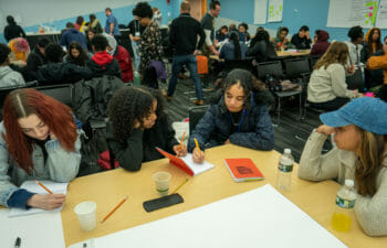 Teens working on their projects at Design Intensive.