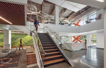 Kronos’ new headquarters consolidated three former sites, bringing 1,500 employees under one roof in Lowell, MA to increase collaboration and innovation.