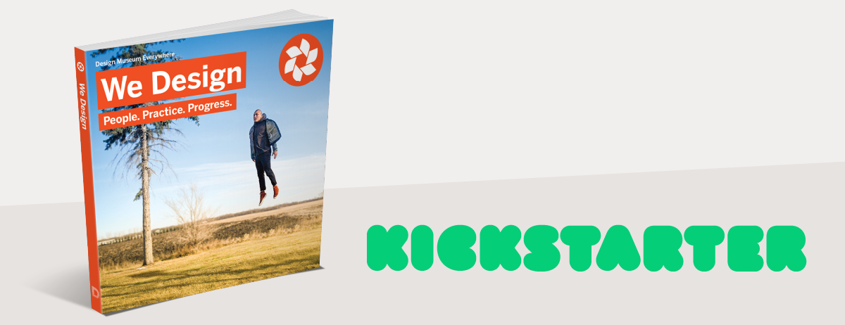 We Design Book Mock Up with Kickstarter Logo
