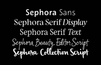 The word "Sephora" in different fonts