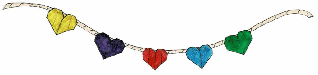 Hearts Garland illustration