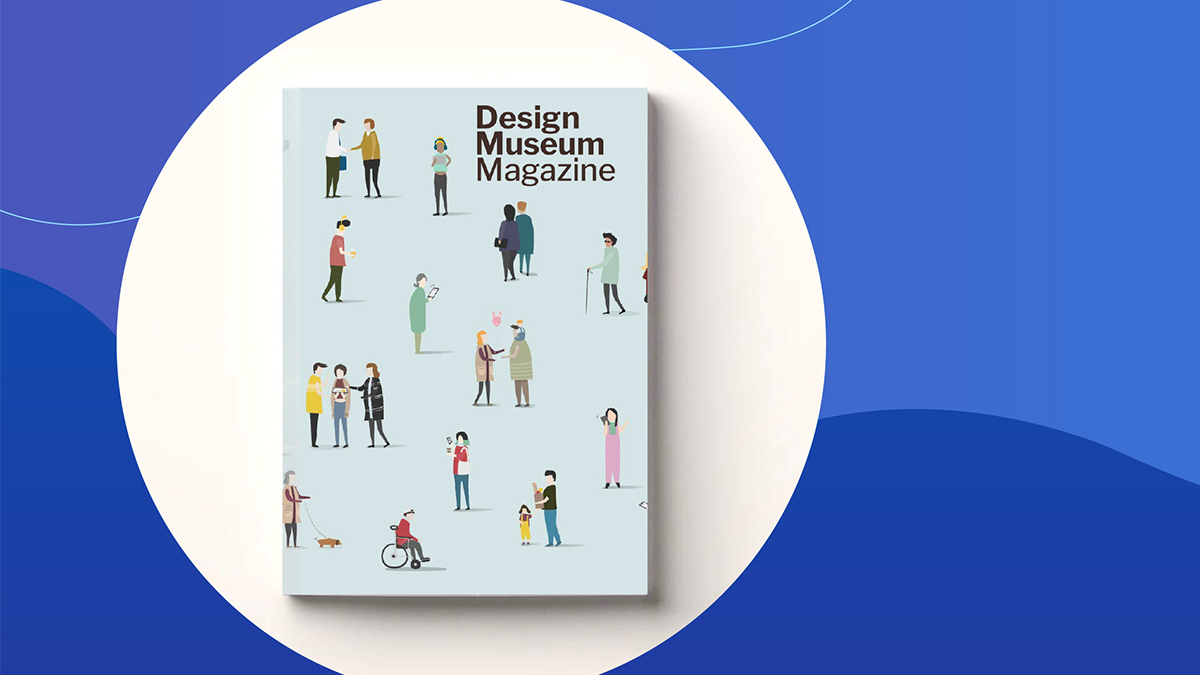 Graphic of potential Design Museum Magazing cover for the Inclusive Design Issue illustrating a diverse collection of people with a variety of identities.