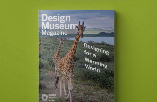 Giraffe on the cover of a magazine on a green background