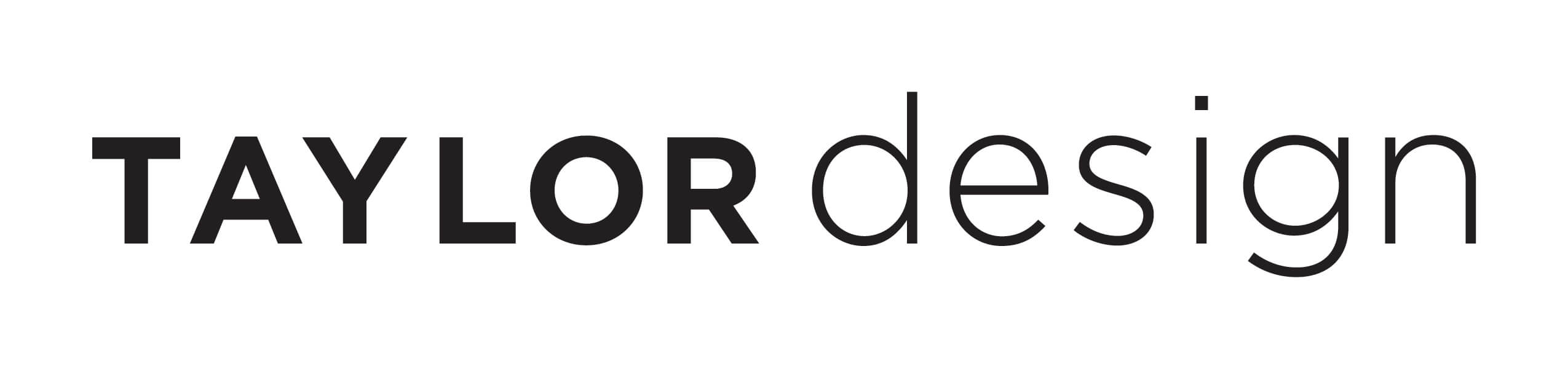 TAYLOR design logo black text on a white background
